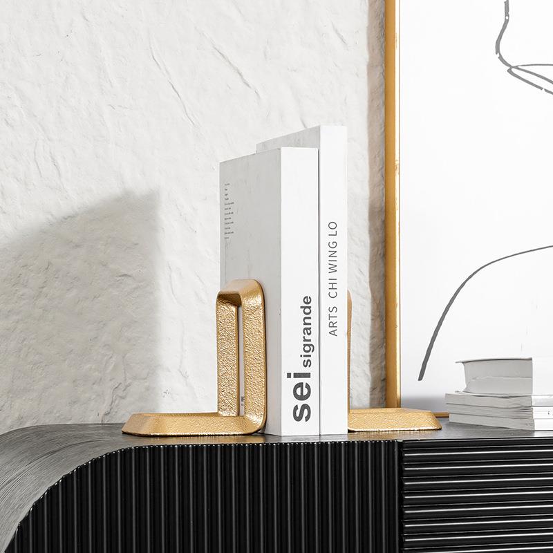跨境家居用品金色几何书档创意书房办公室客厅摆件房间装饰品好物