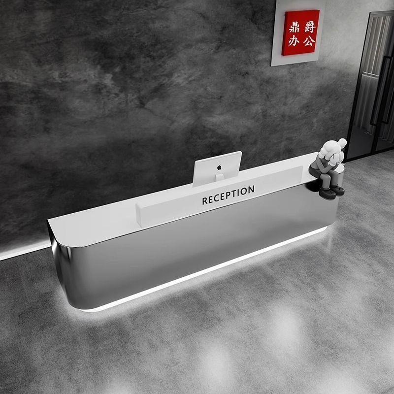 SJ不锈钢收银台理发店小型轻奢女装店美发店服装店吧台前台接待台