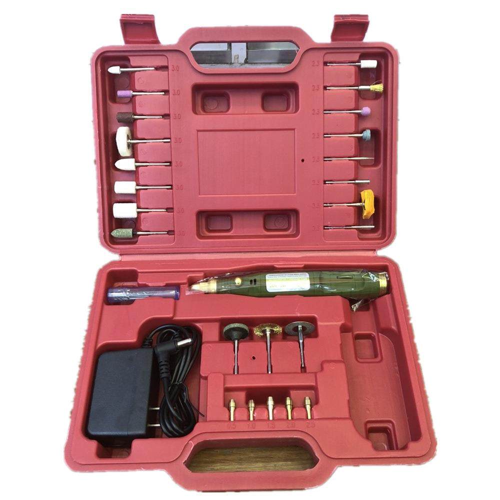 可调速电动雕刻笔 微型电钻手钻 小电磨打磨抛光雕刻机多配件盒装