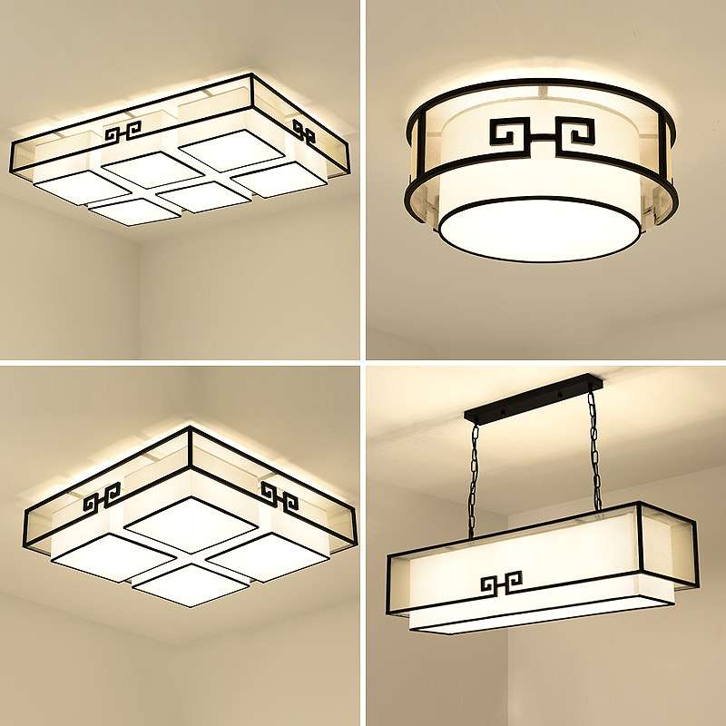 新中式吸顶灯具客厅灯简约现代大气家用卧室led灯中国风套餐组合