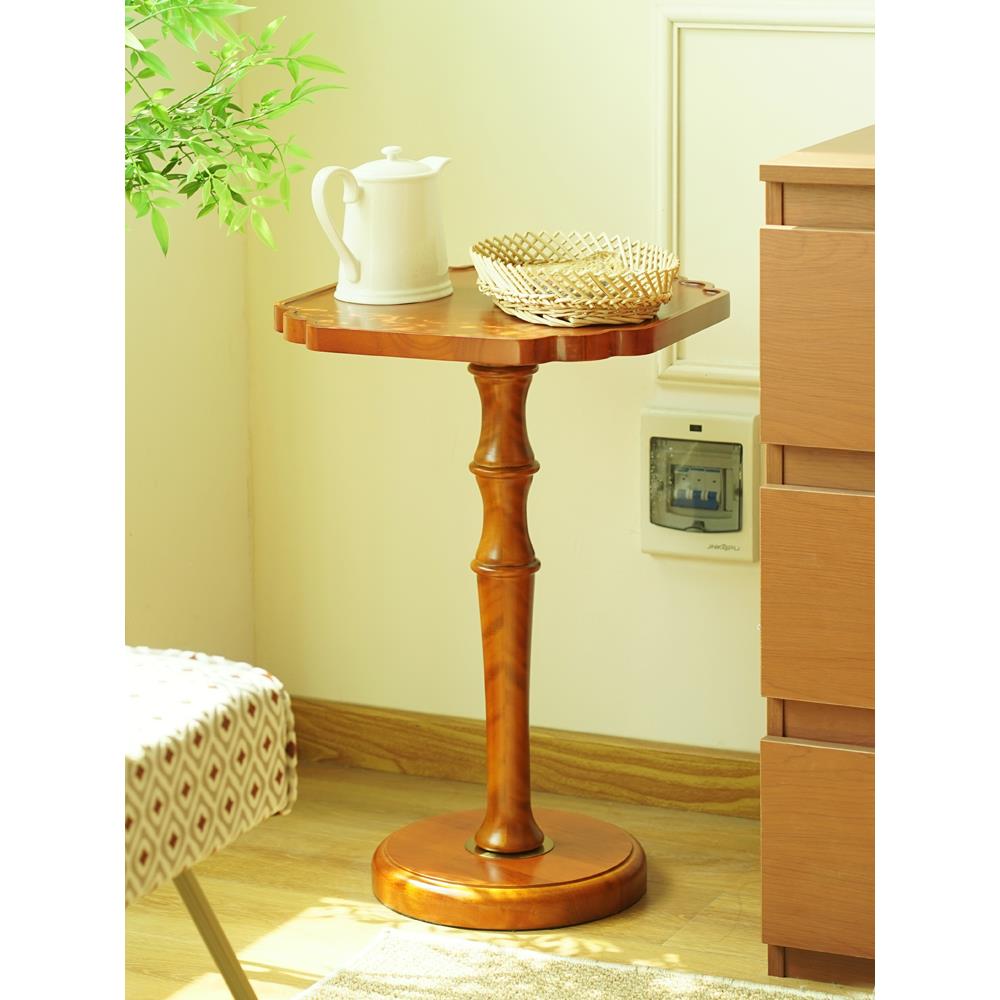 沙发边几美式复古实木客厅小桌子法式中古卧室角几小户型中式茶几