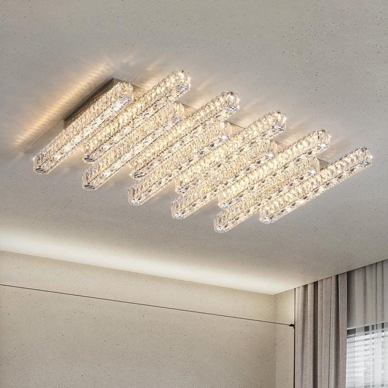 客厅吸顶灯现代简约大气家用房间灯主卧室灯北欧轻奢水晶灯具新款