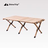 便携榉木多功能露营实木烧烤山趣野餐桌桌子折叠桌户外桌蛋卷车载