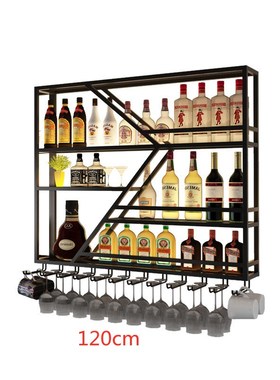 红酒背景灯光酒i柜壁挂酒吧饭店墙上吧台展示置物架清吧挂墙酒杯