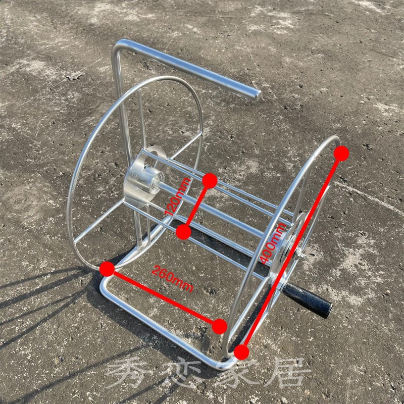 卷线盘不a锈钢绕线盘空盘缠线绞线手摇收线器金属卷绳盘卷水管收