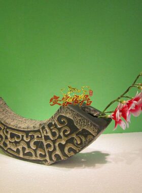 弯摆件花瓶花家居装饰品中式民族风工艺装饰品插格树脂摆设玉复古