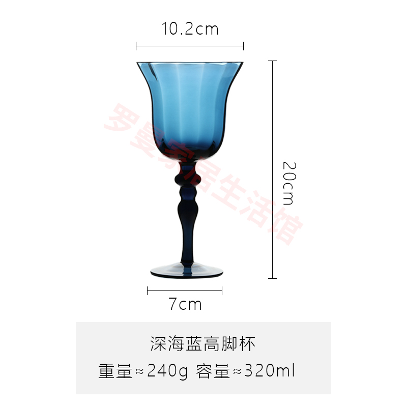 法式高脚杯彩色甜酒杯罗q马柱葡萄酒杯绿色玻璃竖纹酒杯家居装饰