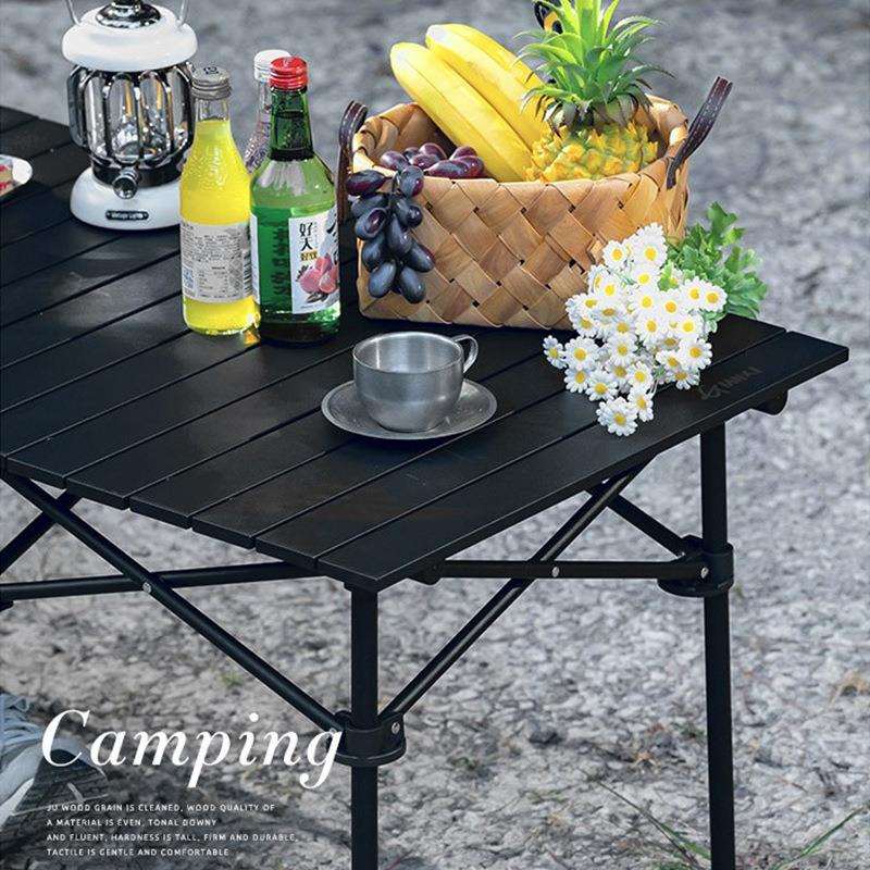 折叠便携式野餐桌蛋卷桌铝合金露营桌子四椅套装装备用品户外桌椅