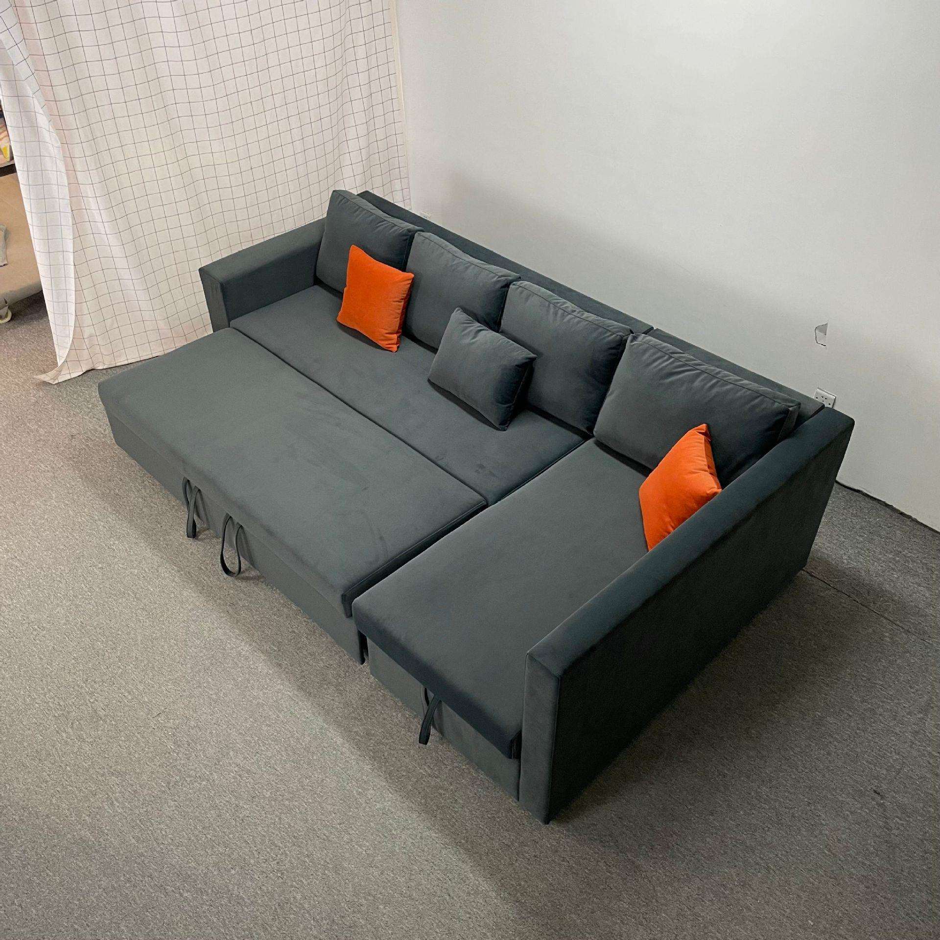 贵妃沙发床 多功能客厅储物转角布艺款简约沙发小床两用可折叠