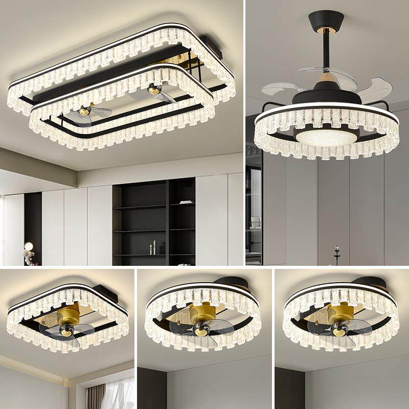 风扇灯2025新款客厅吸顶灯意式现代简约大气轻奢吊扇餐厅卧室主灯