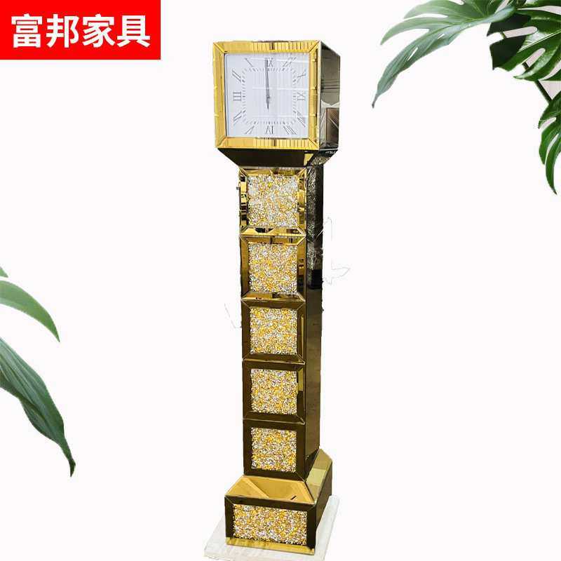 欧式金色酒店大堂钟表客厅角落装饰钟表立体钟创意落地机械钟高档