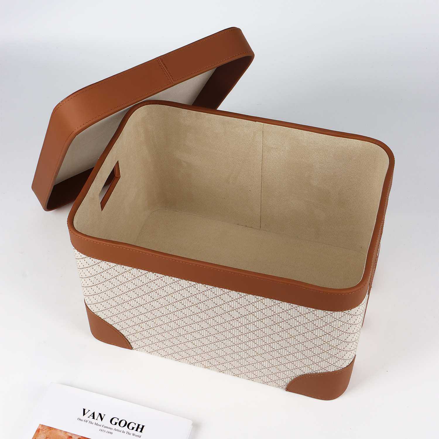 高级感轻奢布艺家用编织收纳框筐卧室衣帽间藤编脏衣篮带盖收纳盒,模玩/动漫/周边/娃圈三坑/桌游,模型制作工具/辅料耗材,淘宝优惠券,粉丝福利购,淘宝优惠卷