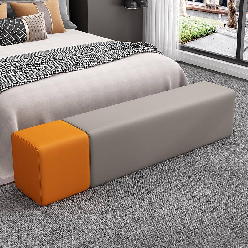 轻奢软包换鞋长凳服装店休息区长条沙发凳衣帽间床尾长方形皮凳子