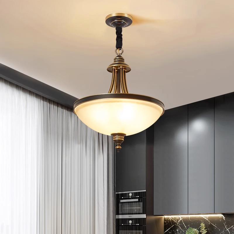 美式全铜吸顶灯主卧室灯简约复古LED走廊过道玄关餐厅阳台灯 8003