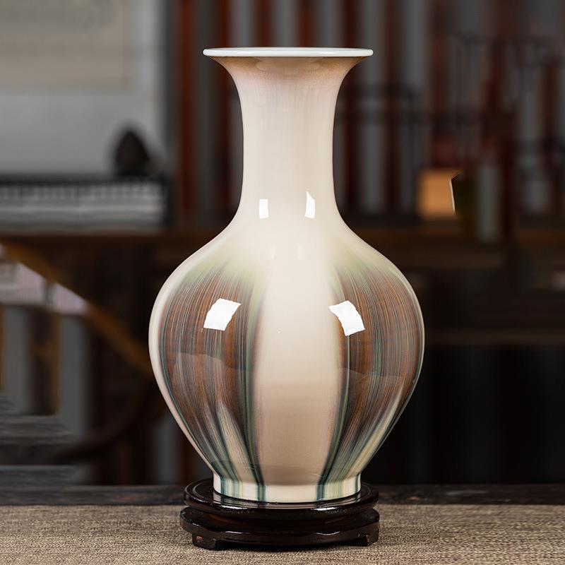 景德镇陶瓷装饰品新中式客厅电视柜玄关餐桌插花干花禅意花瓶摆件