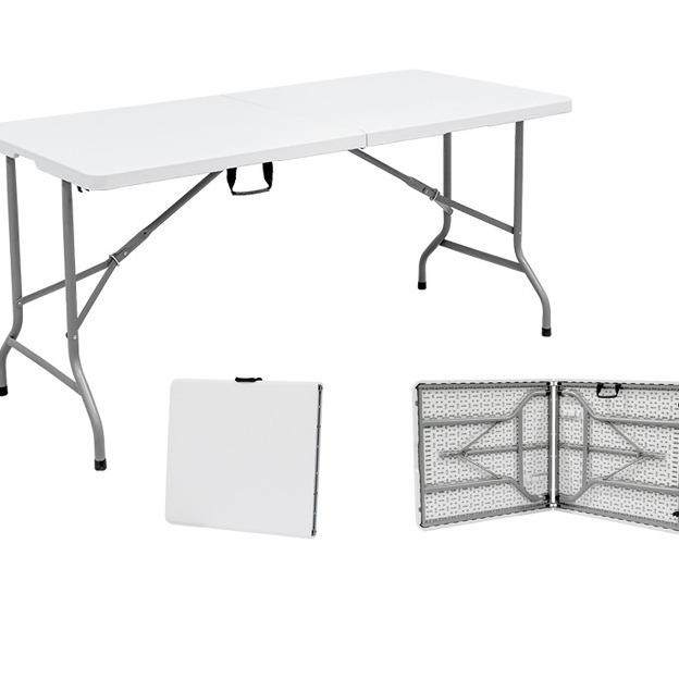 Z152厂家供应吹塑折叠桌便携式会议长条桌简易家用折叠餐桌户外桌