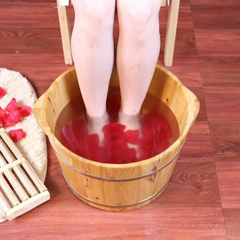 足浴桶香柏实木泡脚桶木质木桶泡脚泡脚盆足疗桶洗脚盆带盖小木盆