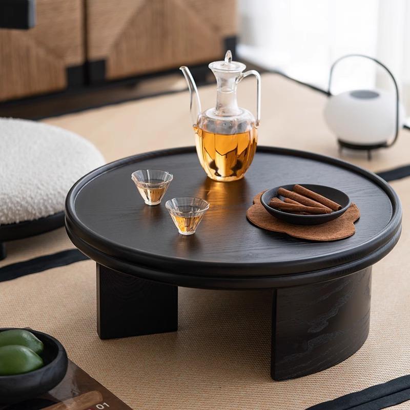 实木中古风榻榻米茶几座椅飘窗阳台中式矮茶桌椅组合