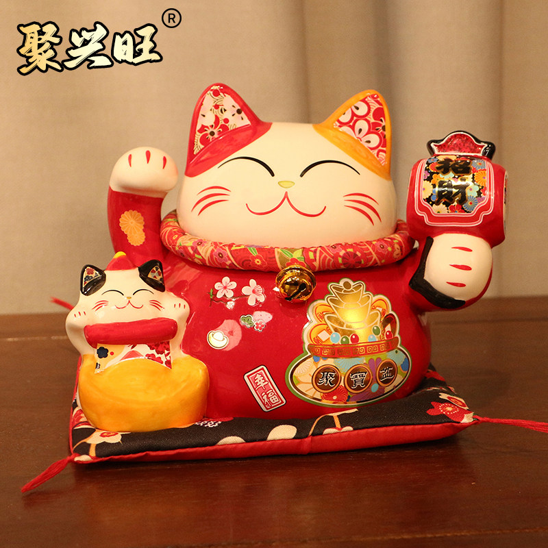 喜庆红色招财猫储钱罐摆件2026新款发财猫入户乔迁送礼前台存钱罐,家居饰品,桌面摆件,淘宝优惠券,粉丝福利购,淘宝优惠卷