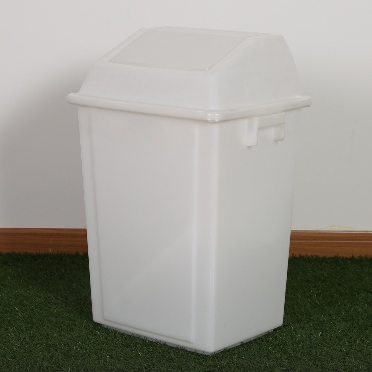 厂家直销40L垃圾桶家用弹盖塑料垃圾桶户外小区分类摇盖垃圾桶