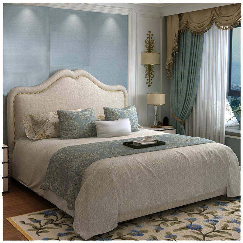 美式床布艺床主卧北欧轻奢ins网红床简约现代简欧床欧式公主床