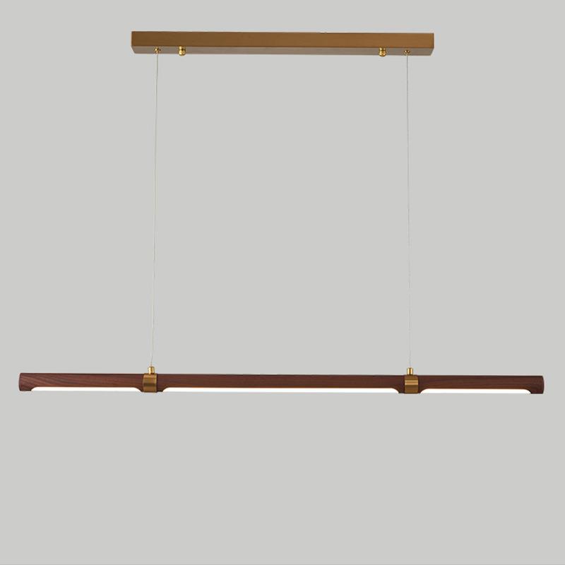 后现代简约书房办公桌仿木纹吊灯设计师创意餐厅吧台餐桌长条吊灯