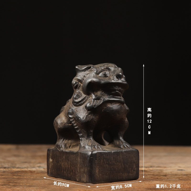 文玩旧石器仿古h石雕山西青石狮子纯手工复古摆件家居会所装饰包