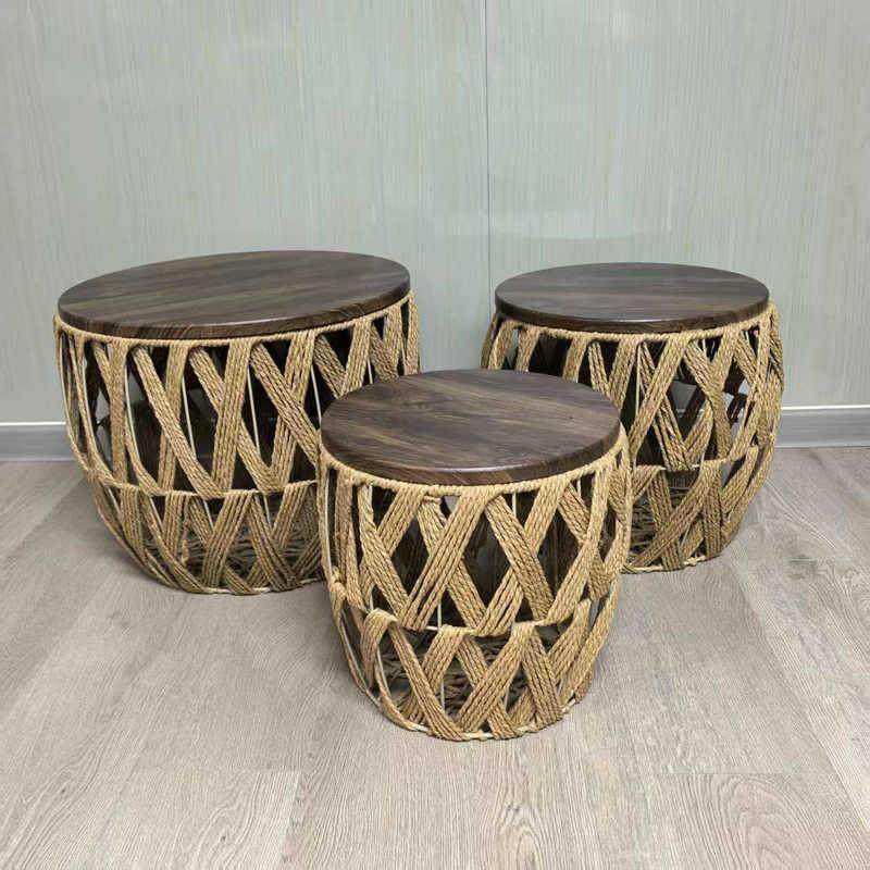 跨境木质编织桌子 藤编客厅茶几阳台茶桌草编桌子厂家,鲜花速递/花卉仿真/绿植园艺,割草机/草坪机,淘宝优惠券,粉丝福利购,淘宝优惠卷