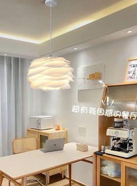 现代简约网红白色单双头创意个性艺术月季吧台商用餐厅小吊灯C3