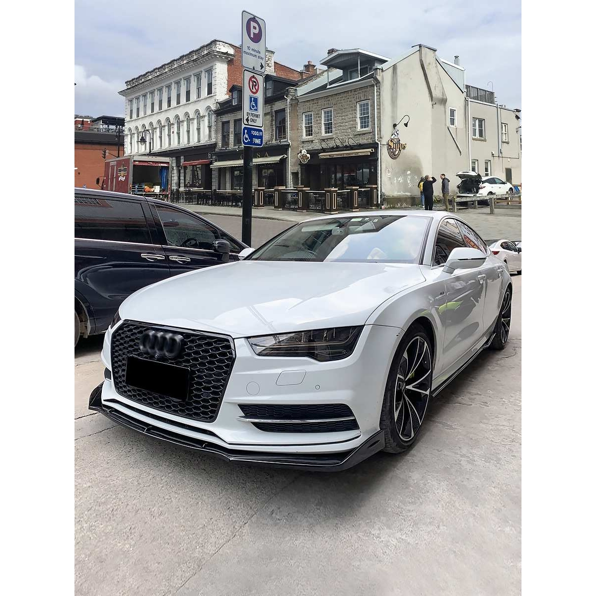 适用于15-18款奥迪A7包围前铲侧裙运动后包角扰流板前唇改装套件