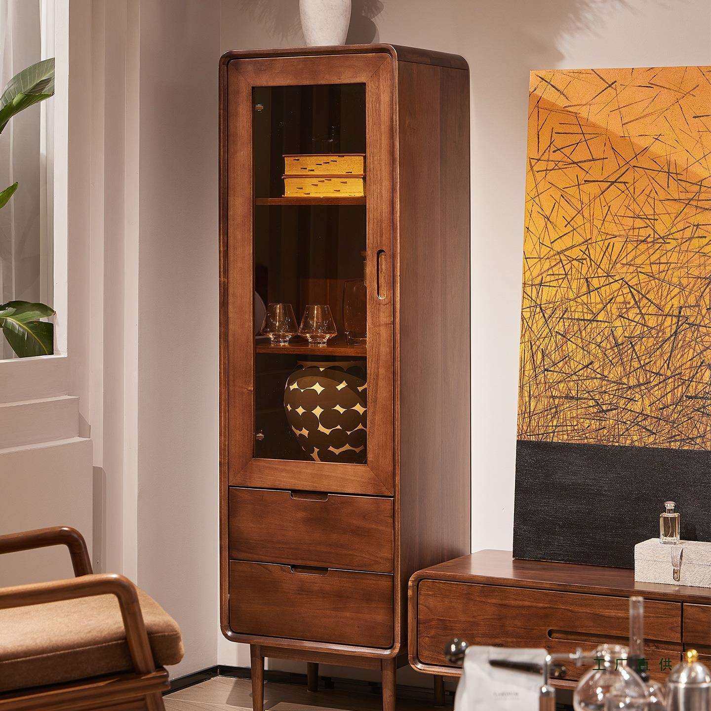 黑胡桃木实木边柜小户型客厅收纳柜展示立柜储物柜酒柜餐边柜书柜,鲜花速递/花卉仿真/绿植园艺,割草机/草坪机,淘宝优惠券,粉丝福利购,淘宝优惠卷