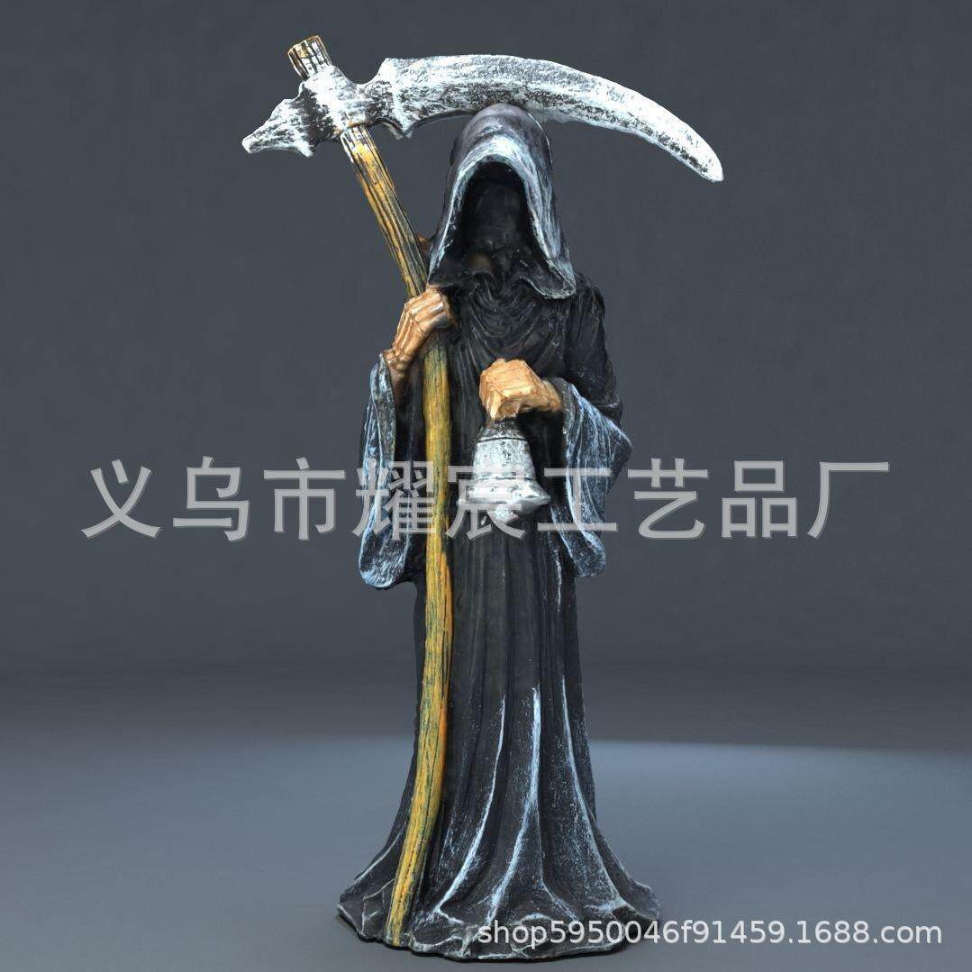 跨境欧美收割者死神雕像树脂工艺品花园桌面装饰摆件死神雕塑