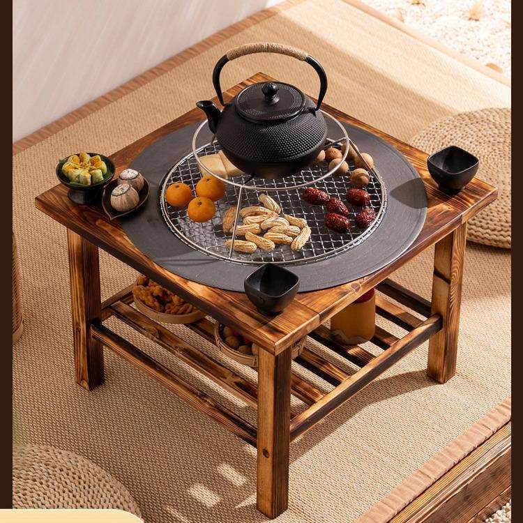 冬天围炉煮茶烤火炉套装室内家用器具全套烤火盆取暖木炭烧烤炉桌