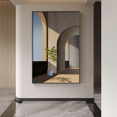 艺境 现代简约入户玄关画客厅高级建筑装饰画延伸走廊样板间挂画