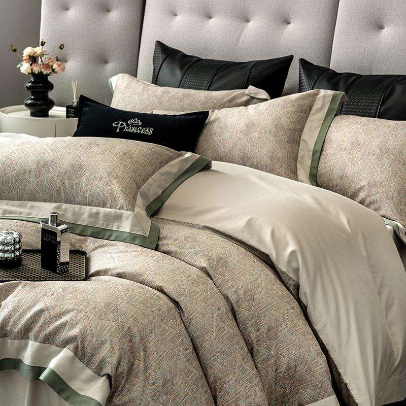 高端碳素细磨毛100支长绒棉床上四件套秋冬加厚花边被套床单床品