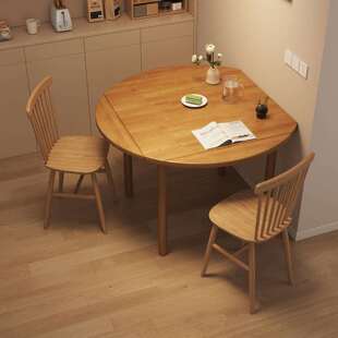 实木折叠餐桌小户型家用方桌可变圆桌圆形餐厅多功能伸缩吃饭桌子