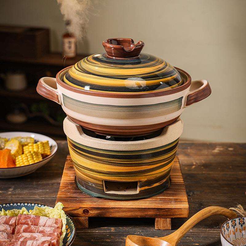 围炉砂锅炉子土陶木炭烧烤小泥炉风炉家用室内户外烤茶碳火炉套装