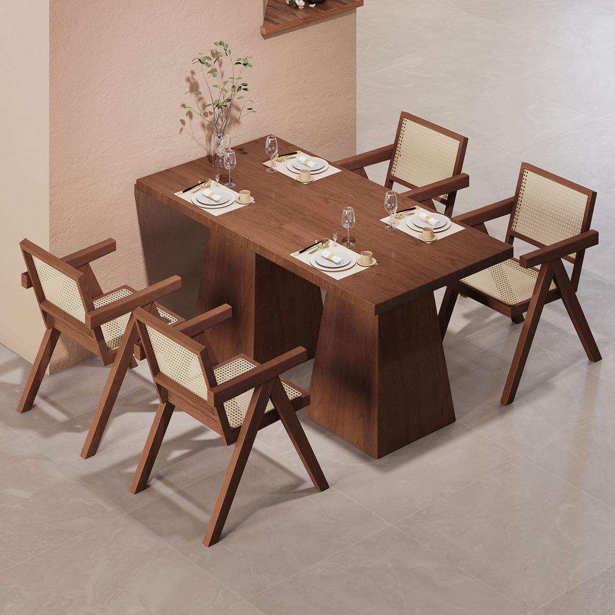 中古风实木餐桌正方形高档餐饮店饭店桌椅组合商用2/4人桌001,住宅家具,餐桌+餐椅,淘宝优惠券,粉丝福利购,淘宝优惠卷