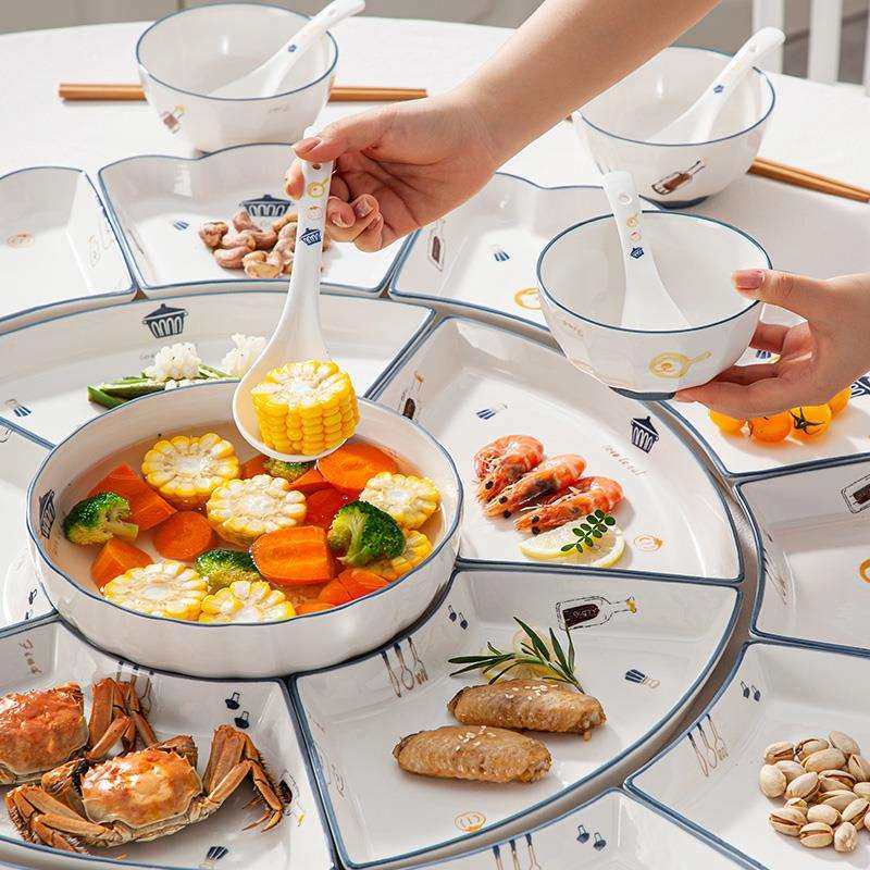 团圆拼盘餐具组合2026新款碗碟套装家用陶瓷过年家庭圆桌盘子,鲜花速递/花卉仿真/绿植园艺,割草机/草坪机,淘宝优惠券,粉丝福利购,淘宝优惠卷