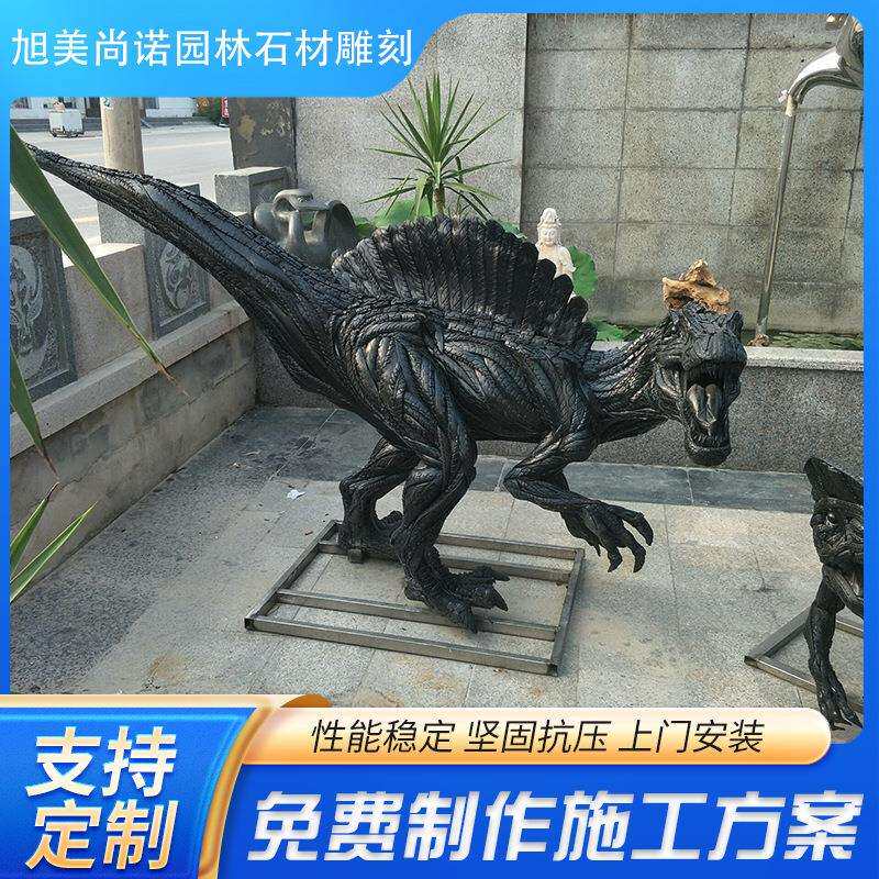 厂家供应废旧轮胎雕塑 公园广场步行街轮胎恐龙动物制作摆件