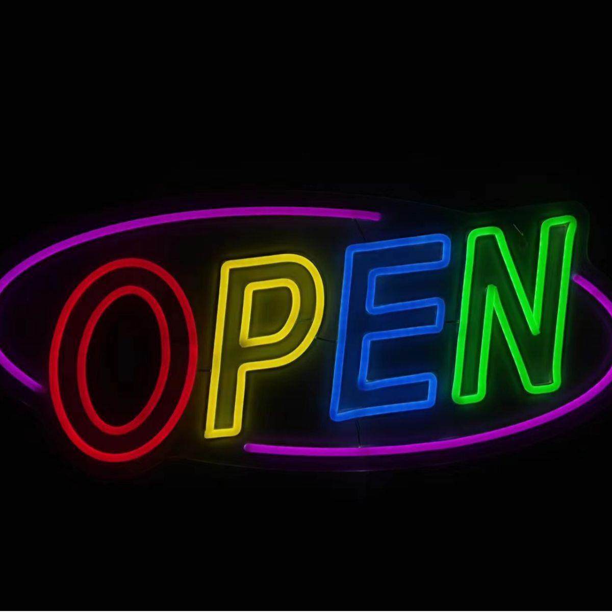 open创意led氛围灯霓虹灯可定制 零售柔性灯店面广告背景装饰