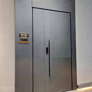 现代简约轻奢风门墙一体精雕铸铝门小区入户智能别墅大门一门一景