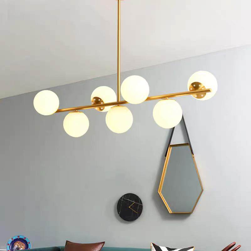 北欧魔豆玻璃餐厅灯现代简约吧台书房灯家用创意设计师餐厅分子灯