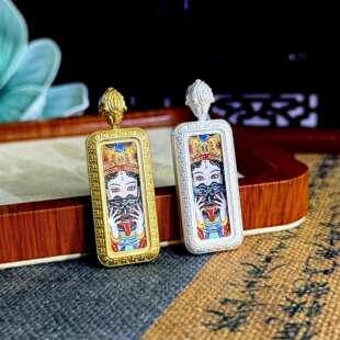 藏式迷你方形唐卡画芯1X3cm手绘本命佛扎基拉姆前世今生