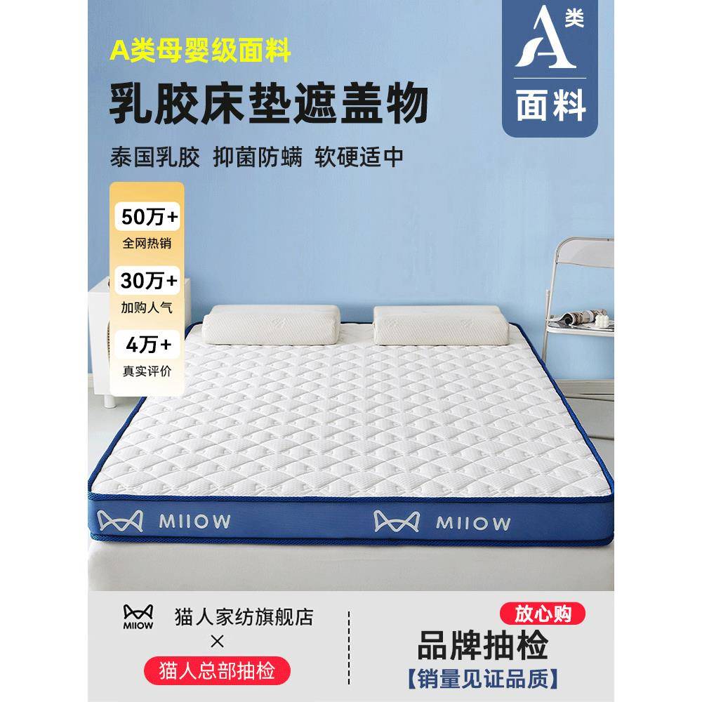 乳胶记忆棉床垫遮盖物软垫家用卧室宿舍学生单人榻榻米海绵褥垫子