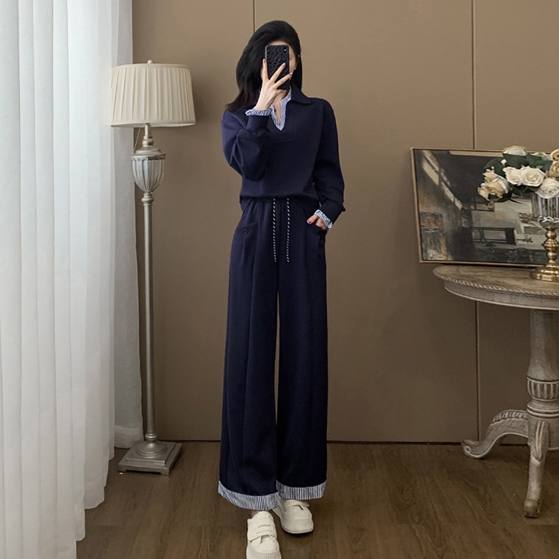 2025春秋季新款休闲运动套装女时尚洋气显瘦减龄短袖卫衣两件套裤