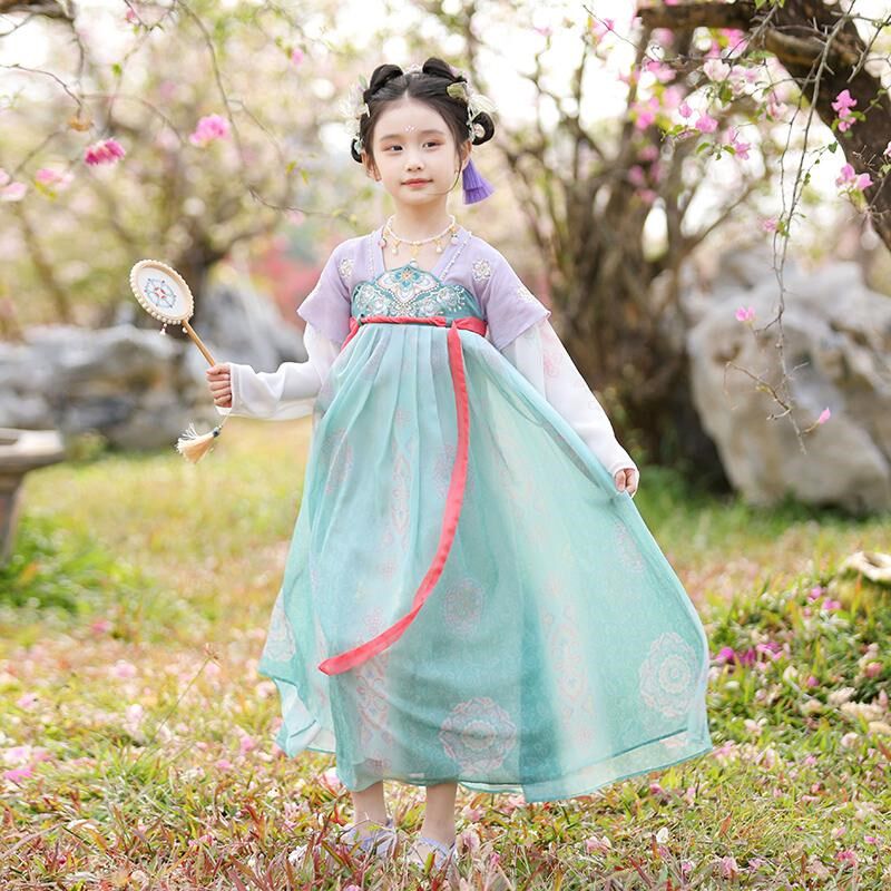 女童汉服2025春装儿童古风唐装小女孩超仙古装襦裙中式公主连衣裙