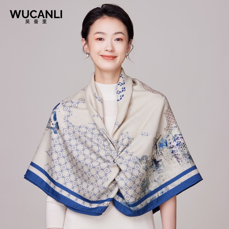 【丝羊毛】丝巾披肩妈妈生日礼物礼物礼品送礼婆婆围巾女旗袍披肩