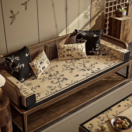 喜即闲花弄影中式红木沙发坐垫定制实木海绵垫罗汉床垫防滑椅垫子