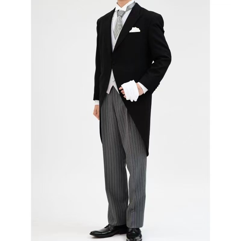 晨礼服男士新郎结婚礼服西服装演出拍照主持影楼摄影宴会燕尾服